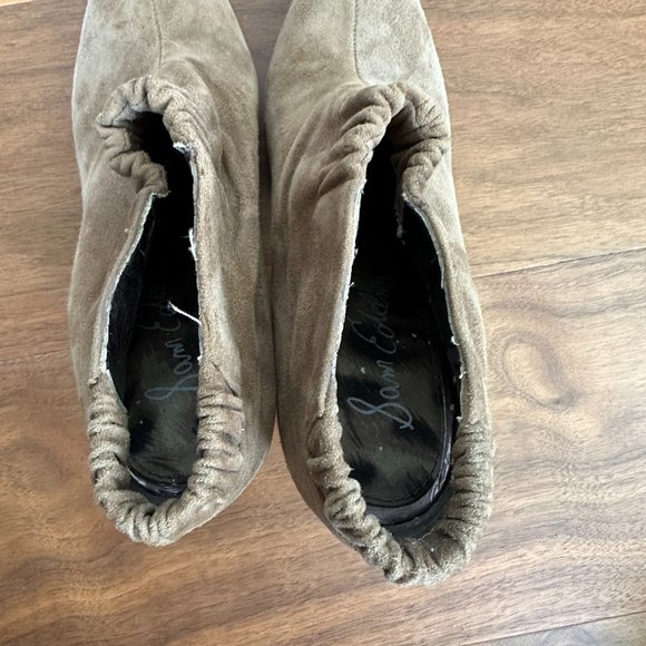 Sam Edelman Simone Booties Brown Suede Elastic Ankle Boots Women's 7.5 M - Picture 7 of 12